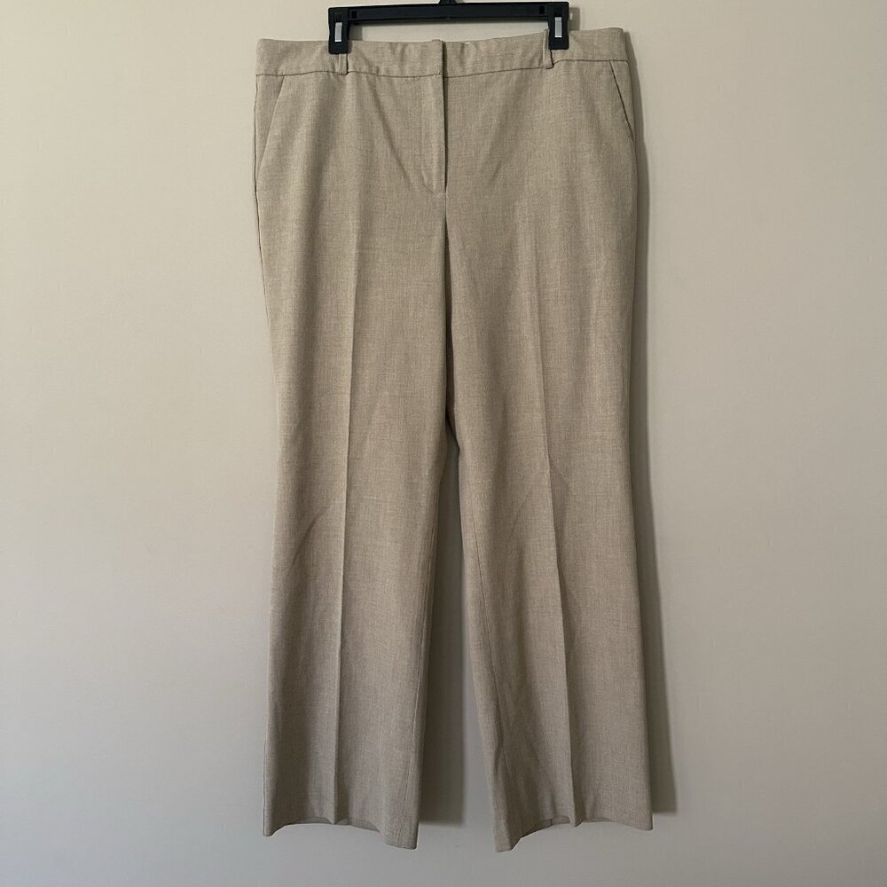 Talbots Women 16 Khaki Dress Pants Wide Leg Office Career Preppy Light Academia